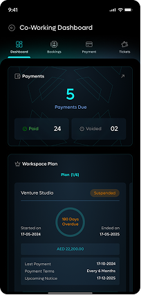 DIFC+ Co-Working Dashboard — payments