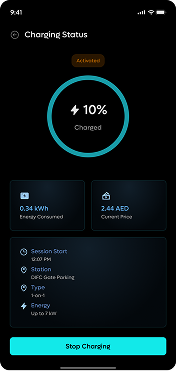 DIFC+ EV charging status