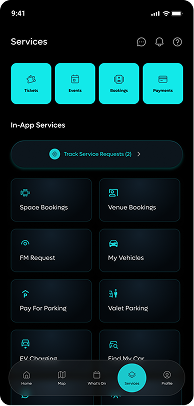 DIFC+ Services menu