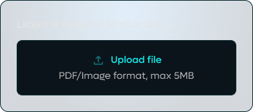Licence copy upload