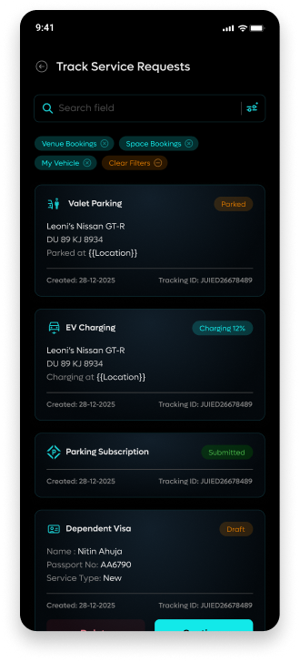 DIFC+ Track Service Requests