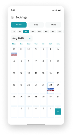 DIFC+ Bookings calendar — light mode
