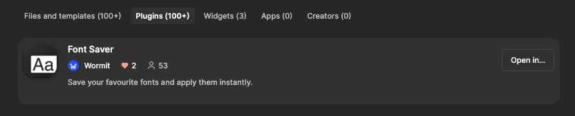 Font Saver plugin listing